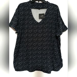 [5x$20] New Black and White Polka Dots Top / 3X